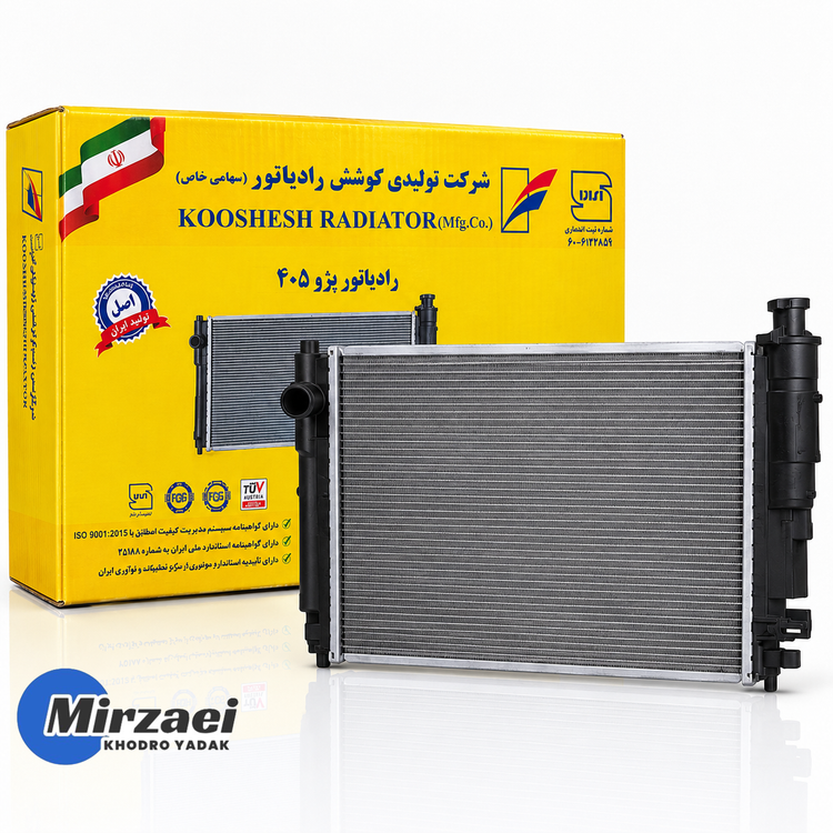 رادیاتور آب دولول پژو 405 کوشش رادیاتور
